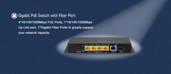 Il gigabit completo Ports il porto 48V del commutatore 4 di Ethernet di POE con 1 tratta in salita/1 porto di SFP